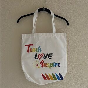 Colorful 'Teach Love Inspire' Tote Bag